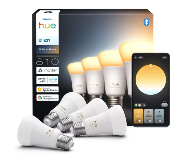 Philips Hue Inteligentna żarówka White Ambience A60 E27 - 810lm (4sz.) - 1490231 - zdjęcie 3
